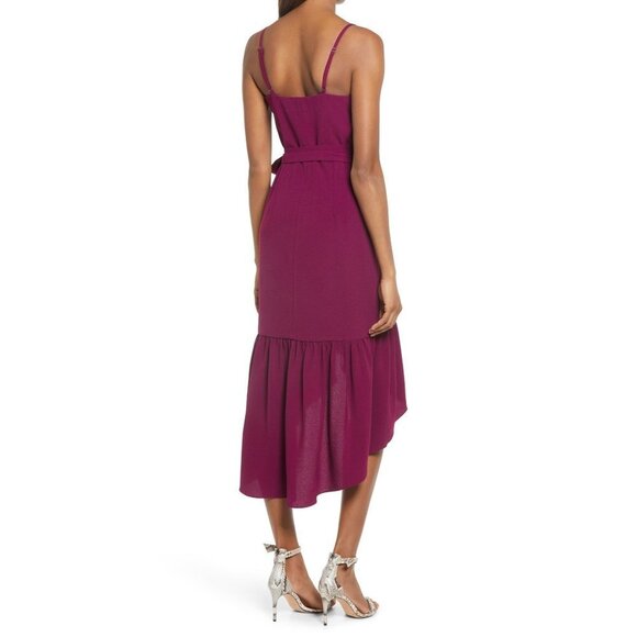 Dress the Population Delphine Wrap Hi Low Flounce Dress Size S - Picture 3 of 8